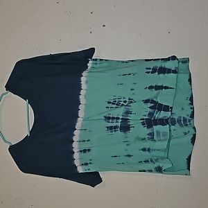 Short-sleeved Tie-dye Blouse